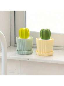 Cactus-Shaped Dish Brush Set With Draining Tray – Soft-Bristled Cleaning Brush Suitable For Sinks, Frying Pans And All Kinds Of Pots – Practical Manual Cleaning Tool, Pot Brush | Cactus-Themed Design | Soft-Bristled Cleaner - FC292 Pot Brush - View 7