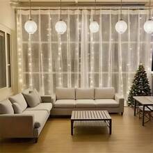 300 LED Curtain Lights, 3m*3m/9.84ft X 9.84ft, Warm White, 8 Lighting Modes, USB Powered With Remote Control, Suitable For Room, Window, Wedding, Party, Christmas - USB Curtain Light String - View 6