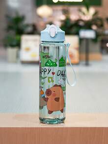 1pc 750ml/25oz Capybara Cartoon Plastic Straw Cup With Leak-Proof Lock, Compact & Portable Straw Tumbler, Suitable For Outdoor Activities, Games, Cycling, Camping - Ideal For Holiday And Birthday Gifts - Multicolor - View 10
