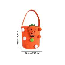 1个毛毡拥抱桶，新生儿杂物玩具糖果零食卡通毛毡袋，婴幼儿手提包 - 彩色 - 查看 2