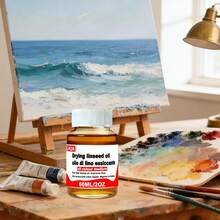 ELHUA Linseed Oil Drying Agent, Handmade Quick-Drying Medium To Accelerate Oil Paint Drying And Improve Luster. Quick-Drying Linseed Oil Paint Medium Improves Fluidity. Premium Refined Oil Painting Professional Medium, Dilutes Oil Colors, Enhances Fluidity, Transparency And Luster - 60ml/250ml/500ml - Quick-drying Flaxseed Oil - View 7