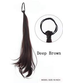 18-Inch High Ponytail Wig With Elastic Band, Real Hair Quality, Curly Ponytail Wig, Natural Fluffy, Easy To Style, Suitable For Daily Wear Hair Rubber Bands Scrunchies Hair Rope Elastic Hair Tie Beauty Home Hair Accessories - Multicolor - View 3