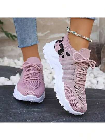 Women'S White Breathable Mesh Low-Top Lace-Up Sneakers - Lightweight Running Shoes With Comfortable Platform Sole, All-Season Casual Sneakers For Walking & Casual Attire, Stylish Sportswear | Fabric Construction