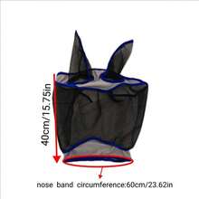 Breathable Mesh Equestrian Face Mask, Lightweight Elastic Horse Racing Face Protection Gear - Grey - View 2