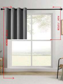 1pc/2pcs Solid Color Polyester Curtains, Energy Blackout Light Blocking Thermal Insulated Curtains For Kitchen, Dining Room, Living Room, Bedroom, Study Room In Black, Deep Grey - Dark Grey - View 30