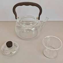 LAISONWARE 1个1000毫升/35.2盎司耐热玻璃茶壶，带可拆卸滤网 - 厚底设计，适用于电磁炉，适合冲泡花茶、草药茶和散装茶叶 | 春日家居泡茶礼盒套装，适用于电磁炉和茶道 - 彩色 - 查看 9