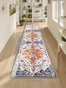 1pc Beige Area Rug, Bohemian Style, Washable Non-Slip Faux Wool, 1160g/㎡, Suitable For Living Room, Bedroom, Kitchen, Office, Entryway - Beige - View 10