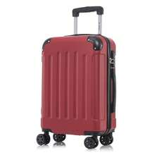 YONSLY Hard Shell Suitcase 16/20/24/28 Inches With 4 360° Wheels Sturdy Double Zipper Combination Lock Mesh Pocket Soft Rubber Handle Travel Suitcase - 紅色 - 查看 8