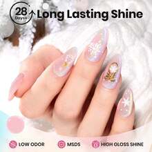 Beetles White Gel Nail Polish -1PC 15ml White Spring Colors Gel Polish - Rainbow-Angel's Halo - 查看 4