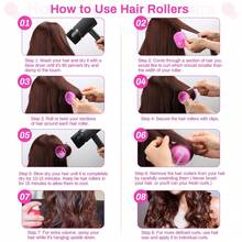 24 Pieces With 12 Large Rollers And 12 Clips For Voluminous Long Thick Hair (Hot Pink) - Multicolor - View 7