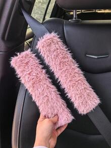 3pcs/2pcs Steering Wheel Cover And Seat Belt Shoulder Pads, Warm And Anti-Slip, Suitable For All Seasons With Long Wool - Long Wool Lamb - View 12