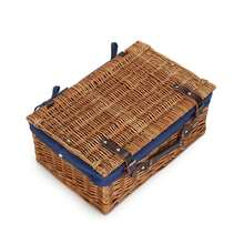 Red Hamper 36cm Double Steamed Wicker Picnic Basket - Navy Blue - View 3