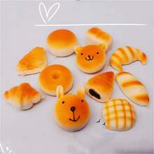 2pcs/5pcs Random Realistic Palm Bread PU Slow Rebound Fake Cake Decoration Pineapple Bun Mung Bean Bun Realistic Food Baking Photography Props Fake Bread Model - Multicolor - View 4