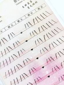 96片猫爪分节式猫眼下睫毛，B型卷翘假睫毛，自然逼真，单簇设计，日常佩戴，适合新手，尖头睫毛，漫画风格睫毛，猫眼睫毛 - B - 查看 4