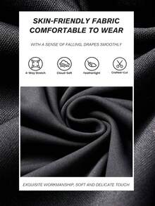 1件装女士高腰紧身长裤，简约收腹喇叭裤，纯色瑜伽阔腿裤，松紧腰宽松休闲运动裤，带松紧腰带和品牌标识，提臀瘦腰，黑色春季款 - 黑色 - 查看 7