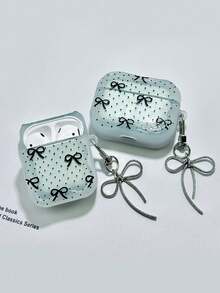 1个粉色蝴蝶结透明TPU耳机保护套，兼容苹果1/2/3、Pro/Pro2保护套 - 彩色 - 查看 2