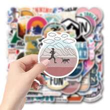 60张跑步主题乙烯基贴纸，美观实用，适用于剪贴簿、日记本、保险杠、滑板、水瓶、头盔、水杯、汽车贴纸等。 - 隨機 - 查看 5