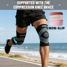 2pcs/1 Pair High Elastic Knitted Knee Pads, Compression Knee Sleeves With Anti-Slip Strap, Breathable & Comfortable, Warm Knee Support, Nylon Material, Suitable For Women & Men, Applicable For Running, Gym, Fitness, Daily Life - S/M/L, Black/Grey/Pink - Multicolor - View 6