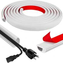 1pc 2m Self-Adhesive Invisible Cable Trunking, Surface Mounted Cable Management Trunking, Anti-Trampling Artificial Product, Invisible Home Decor, Surface Installation Wired Network Cable Shield Soft Trunking, Extend Flexible Cable Protection Sleeve, Can Hide Wires Along The Wall, Cable Management Trunking, Electrical Wire Organizer - Multicolor - View 5