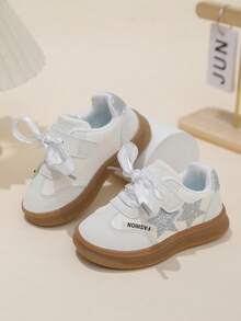 1双适合2-6岁儿童的滑板鞋，适合2026年秋季，女童熊猫图案鞋，男童白色鞋 - 米色 - 查看 6