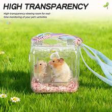 Hamster Travel Cage Bird Carrier Breathable Easy To Clean Square Small Pet Travel Cage Rat Carrier For Hamster Rat Sugar Glider Hedgehog - View 6