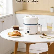 Olla eléctrica estándar de EE. UU. en stock, olla antiadherente, olla para derretir cera, olla eléctrica pequeña para estudiantes en dormitorio - Olla individual estándar de EE. UU. [mecánica] + vaporera (Bear) - Ver 5