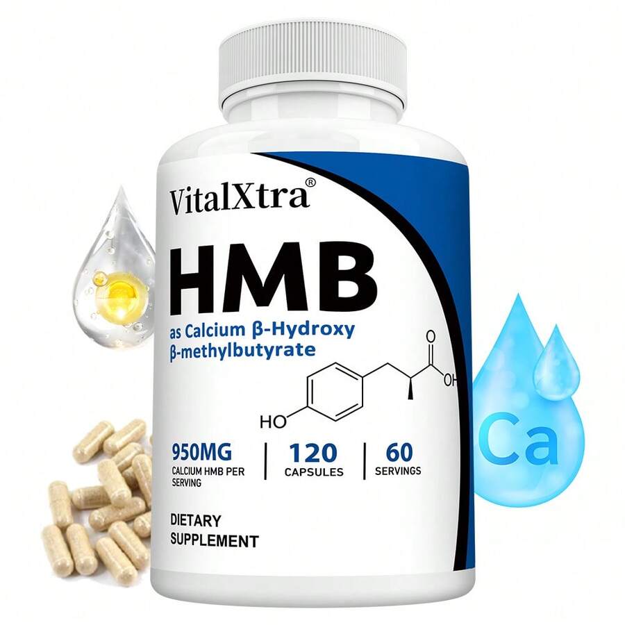 HMB Supplement - Contains 50 Mg Calcium, 950 Mg Calcium Β-Hydroxy-β-Methylbutyrate Monohydrate - Supports Muscle Function And Balance - 120 Capsules - 1瓶 - 查看 1