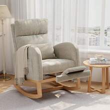 Chaise Lounges - Grey + Linen - With Foot Pedal - View 1