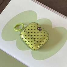 Korean Style Minimalist Translucent Green Polka Dot Hanging Ring Earphone Case Compatible With Airpods Pro 3, New Pro 2, Cute Apple 4 Minimalist 3, Personalized 1/2 Earphone Case - Green - View 6