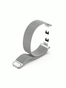 2条装不锈钢黑色磁吸表带,带屏幕保护膜,适用于华为Watch Fit 3、华为Watch Fit 4、华为Watch Fit 4 Pro,男女通用可调节替换腕带,金色、银色、玫瑰金、黑色渐变色可选,理想的圣诞节和生日礼物。 - 黑色 - 查看 9