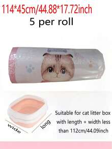 Disposable Cat Litter Bags, Dustless Slouchy Person Trash Bags, Drawstring Portable Cat Litter Box Bags, Thickened Cat Litter Box Liner Bags - Pink - View 15