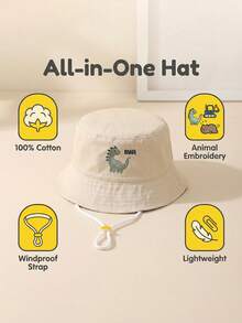 Sombrero de cubo para bebé de 2-6 años, sombrero de cubo infantil lindo, reversible, para primavera, otoño y verano, protección solar y sombra, sombrero delgado - 1PC - Ver 7