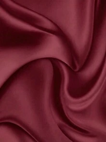 Women's Elegant Round Neck Satin Short Sleeve Blouse, Suitable For Spring And Summer - Red - View 5