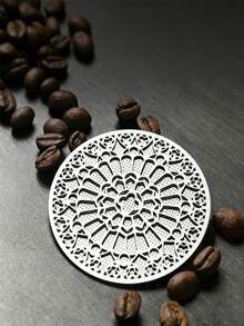 51mm/58mm Filtro de ducha de café de doble capa de acero inoxidable con martillo magnético, filtro de ducha de café de absorción magnética - Plateado - Ver 1