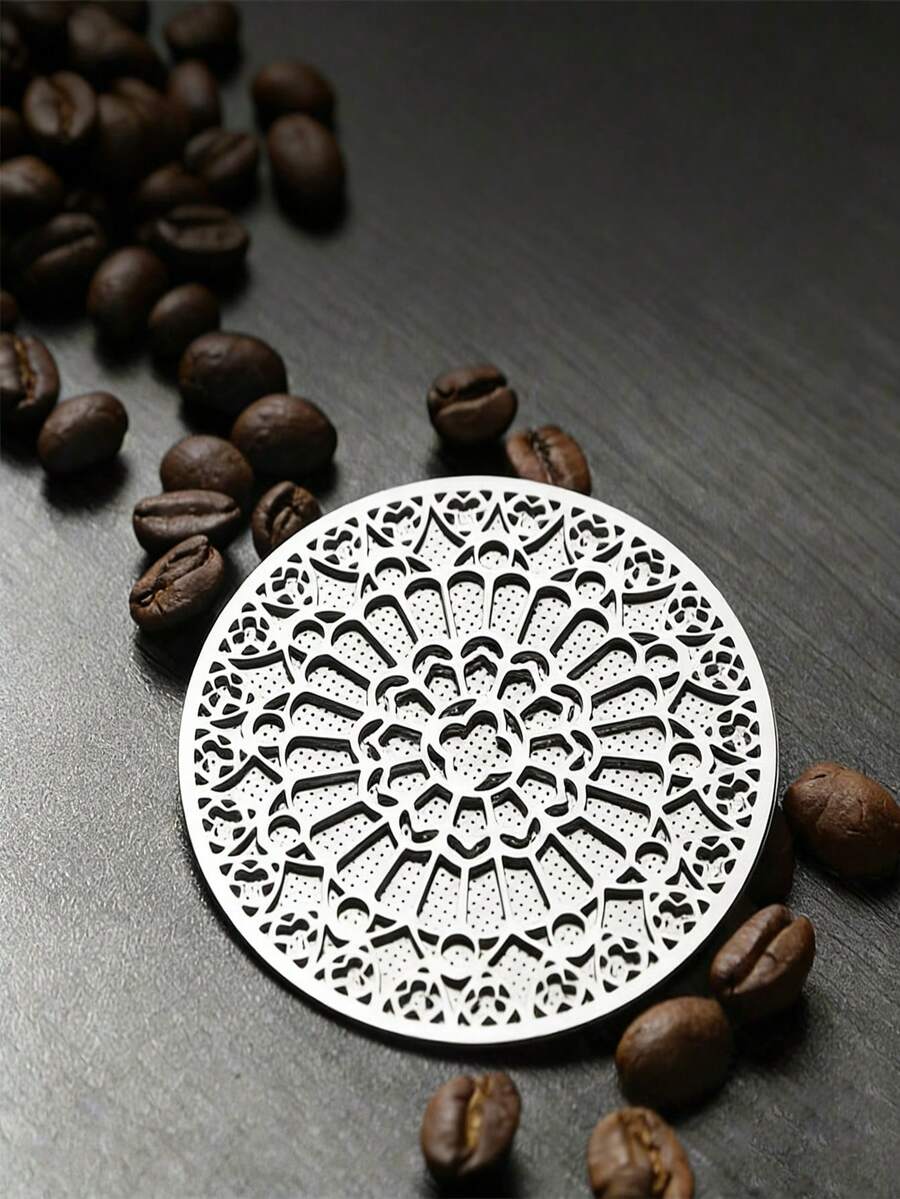 51mm/58mm Filtro de ducha de café de doble capa de acero inoxidable con martillo magnético, filtro de ducha de café de absorción magnética - Plateado - Ver 1