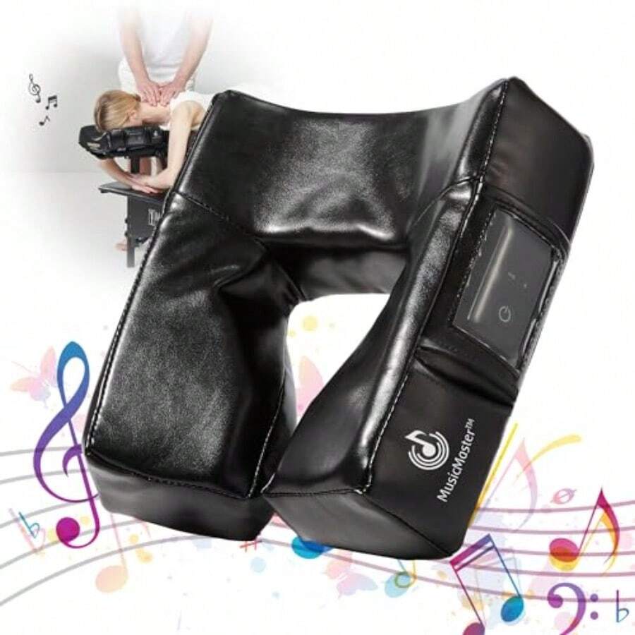 Master Massage Music Master - Cojín de masaje con sonido de alta fidelidad cojín de masaje Bluetooth para descansar boca abajo ultra suave reposacabezas de espuma - Negro Nano - Ver 1