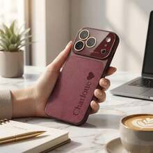 适用于 17 Pro Max 系列的个性化定制姓名手机壳，采用大窗口 3D 立体雕刻设计，有效保护镜头，防震耐用，是馈赠家人、情侣和朋友的理想纪念礼物。 - 酒紅色 - 查看 8