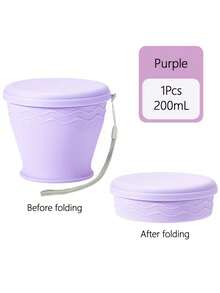 1pc 200ml Collapsible Silicone Travel Cup, Leak-Proof Portable Reusable Water Bottle Suitable For Outdoor Camping, Hiking And Travel - A - View 10