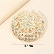 1件畅销全镶钻防滑日月胸针，奢华小众新款胸针花朵 - 彩色 - 查看 14