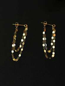 1 Pair Women's Cubic Zirconia Inlaid Teardrop Earrings, Suitable As Gifts For Occasions Like Valentine's Day, Wedding, Mother's Day - 黃金-1 - 查看 3