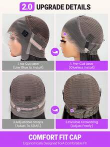 MEGALOOK Upgrade 360 Lace Frontal Wigs Highlight Brown Color Body Wave Lace With Drawstring Cap 100% Human Hair 18-30 Inch 180% Density Glueless Wigs Transparent Lace Frontal Wig Free Part - SNATURAL/30 - View 10