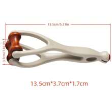 1pc Natural Wooden Finger Pressure Massage Roller - Portable Soothing Hand And Knuckle Massager - Multicolor - View 4