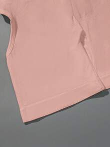 1Pc Women High Waist Shapewear For Tummy Control, Hip Lifting, Postpartum Recovery - Lace Trim Waist Trainer Body Shapers Gym Accessories Belly Slimming Girdles, Lumbar Girdles Belly Slimming Corset - 粉色 - 查看 3