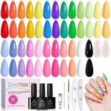 Beetles Spring Gel Polish Set - Fingertip Palette, 32 Colors Valentines Polish Set With Base Top Coat - 25 Colors Doodle Dreams Pastel Gel - View 8