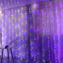 4pcs LED Curtain Lights With 8 Lighting Modes, Color Changing, Remote Control, USB Powered Fairy Lights For Wedding, Party, Birthday, Christmas, Easter, Mother's Day, Halloween Decor, Hanging Backdrop - USB Plug Curtain Light - View 12