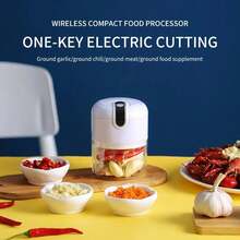 Electric Meat Grinder, Garlic Chopper, Portable, Multifunctional, Massage Machine, Chopper, USB Charging BYJA - Azul - View 5