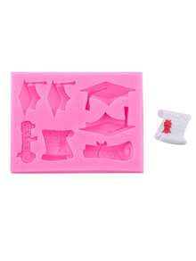 1pc/4 PCS Graduation Chocolate Fondant Molds, Silicone Graduation Cap Diploma Candy Molds For Cake, Cupcake Decorations, Graduation Party Supplies - 彩色 - 查看 11