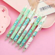 6支/套 高美抹茶绿压纹可爱恐龙中性笔 0.5mm子弹头黑色碳素学生问号笔 - 套裝 - 查看 8