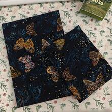 1 pieza Funda de libro de tela con mariposas negras y de colores en tamaño A5/A6, funda de libreta de lino hecha a mano, protector de planificador, para embellecer y proteger libretas y libros - Una pieza - Ver 8