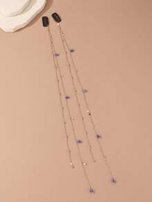 2件套女士时尚优雅蓝色调恶魔之眼和星星发饰，适合日常、节日、派对装饰、头饰、夏季、假期、旅行 - 彩色 - 查看 3